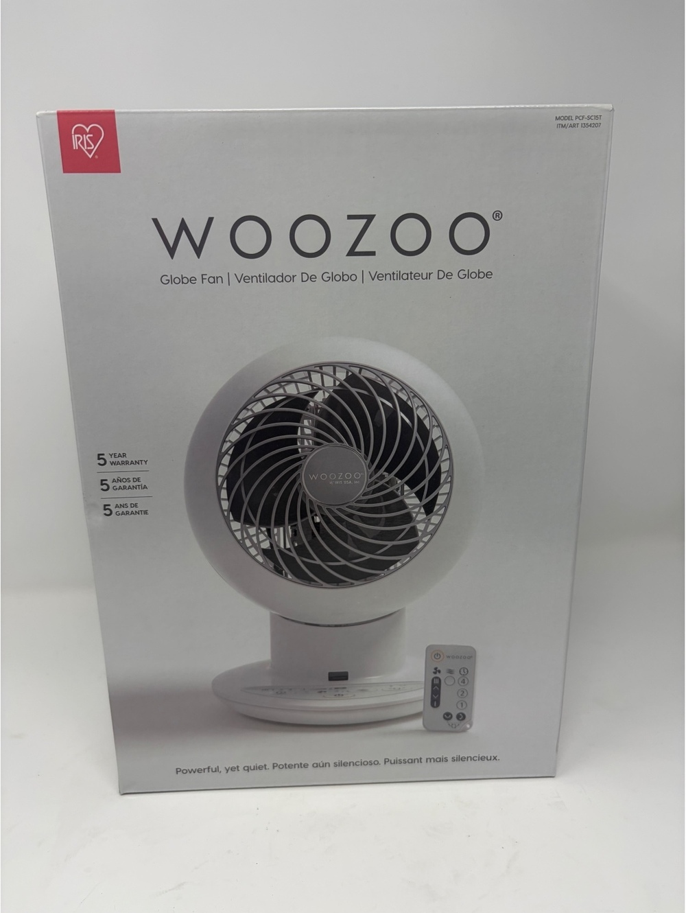 Woozoo Globe Fan with Remote Control - Multi-Directional Osc